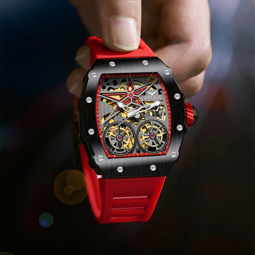 Mechanical Watch New Full Automatic Men ONOLA Brand Fashion Hollow Luxury Waterproof Clock