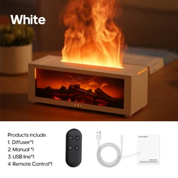Vibrant Flame Aroma Diffuser with Auto-Off and Timer (White)