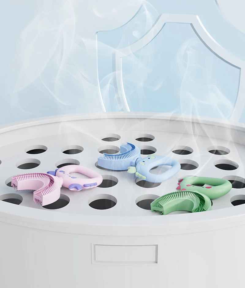 U-Shape Baby Toothbrush Baby Teether Toy 360 Degrees Silicone Cartoon Oral Brush Children Tooth Brush Teeth Cleaning Tool