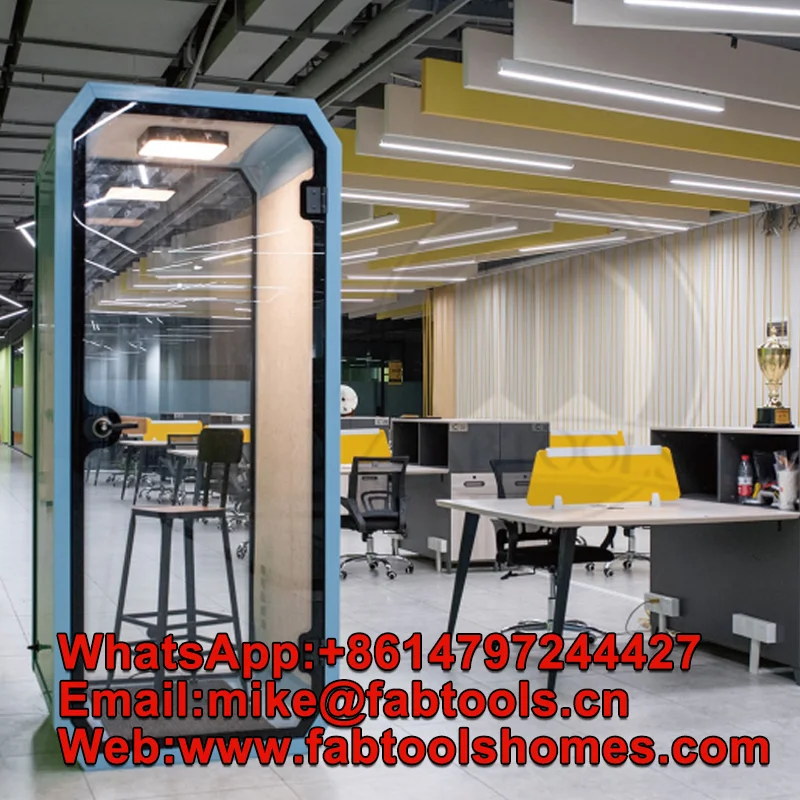 Soundproof Office Pod Privacy Phone Booth Room Dividers for Open Plan Offices Portable Meeting Spaces with Acoustic Panels