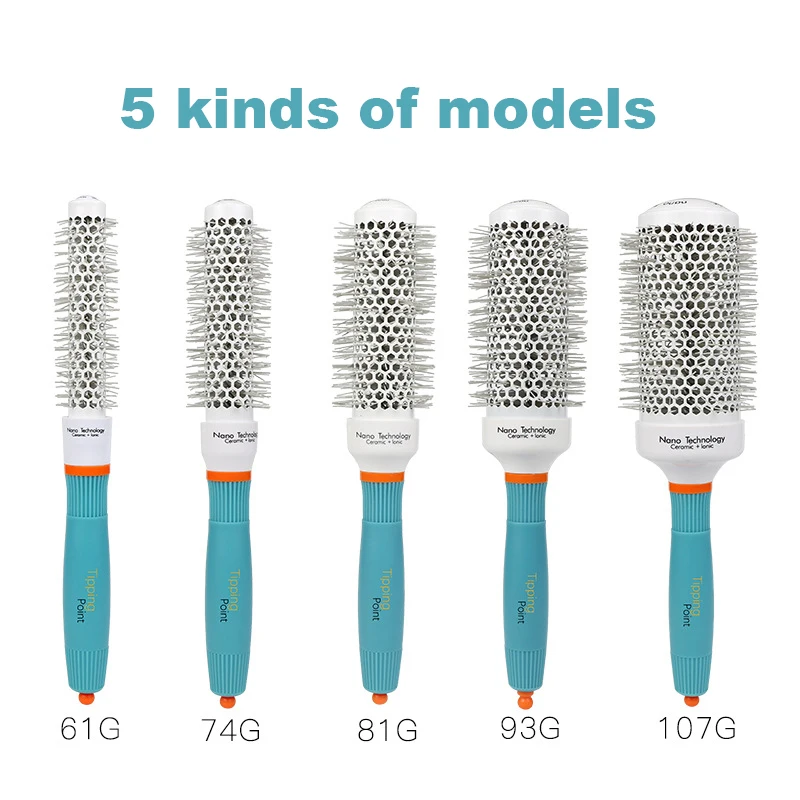 

1 Pcs Cylinder curly hair professional styling blue aluminum tube comb Massage Comb Brush for Hair Hairdresser Hairdressing Tool