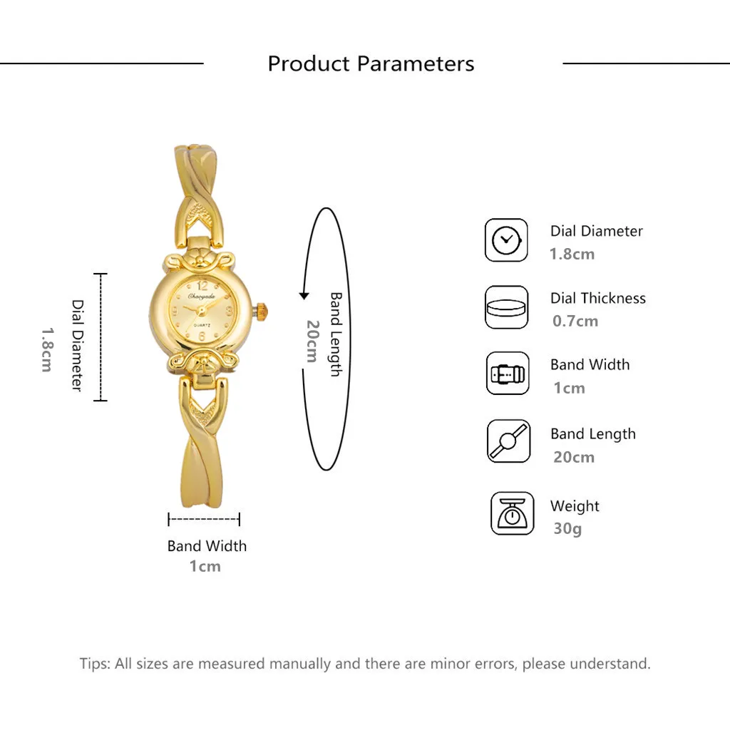 New Luxury Gold Plated Women Wristwatch Girls Quartz Analog Watch High Quality Watches Stainless Steel Casual Dress Clock 6