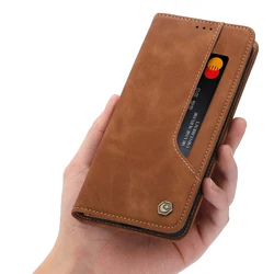 Premium Flip Leather Wallet Phone Case - Elegant and Durable Protection Cover - A34 (Brown)