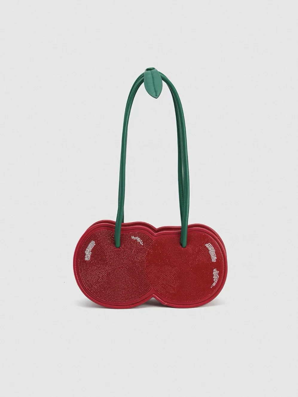 New 2025 Cherry Shaped Single Shoulder Slant Cross Women's Bag Sweet Fresh Painted Leather Fruit Red Chain Bags Women Handbags