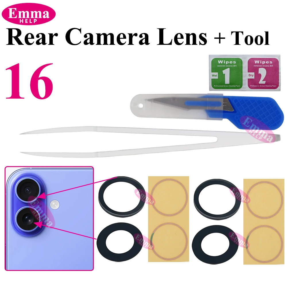 Back Camera Glass Replacement Kit - 2-Pack