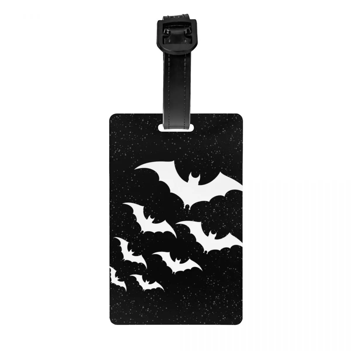

Custom Bats In The Night Luggage Tag Privacy Protection Halloween Goth Occult Witch Baggage Tags Travel Bag Labels Suitcase
