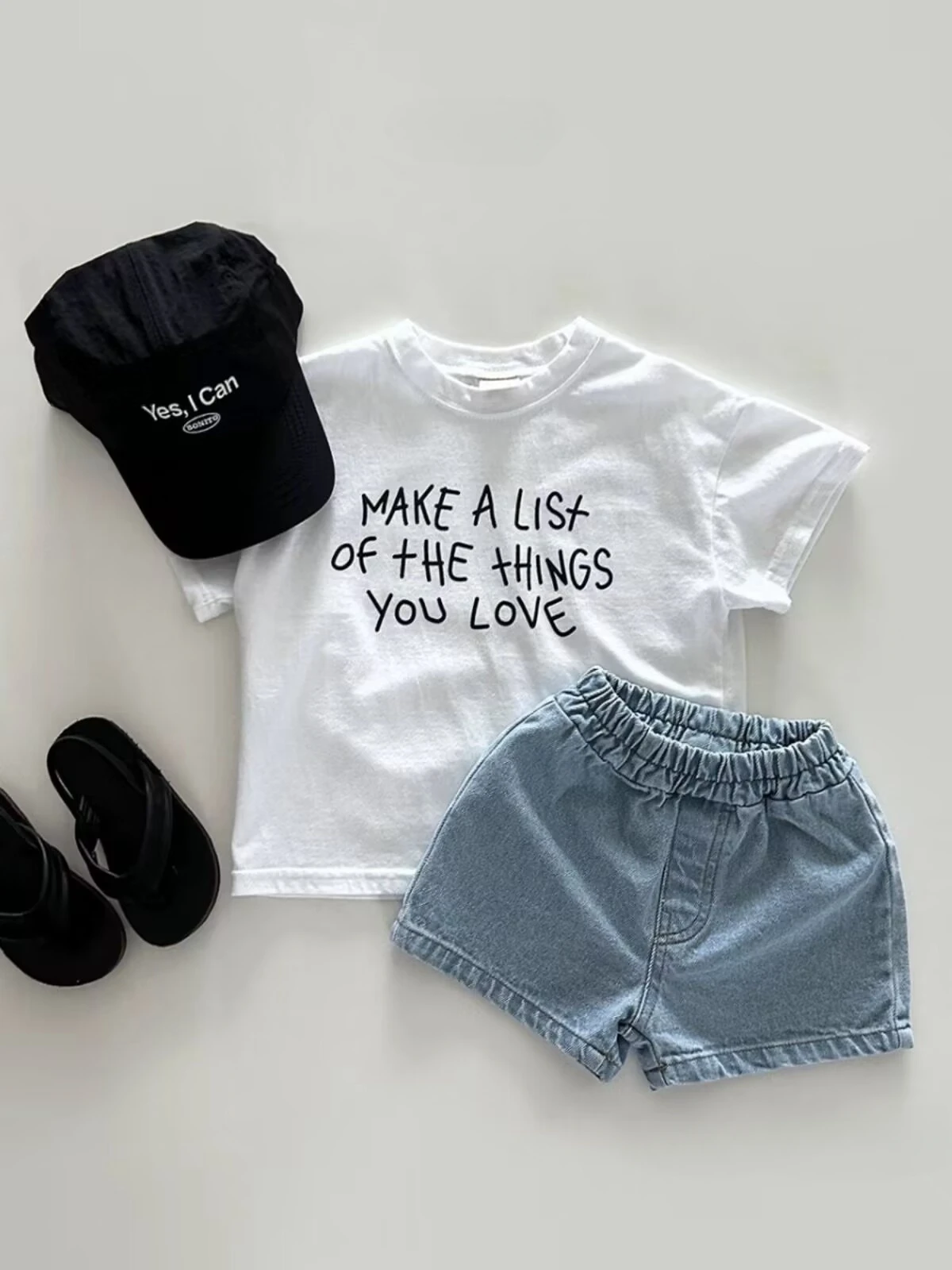 Korean Summer Boys and Girls Cotton Solid Pocket Pants Thin Casual Denim Shorts Kids Shorts