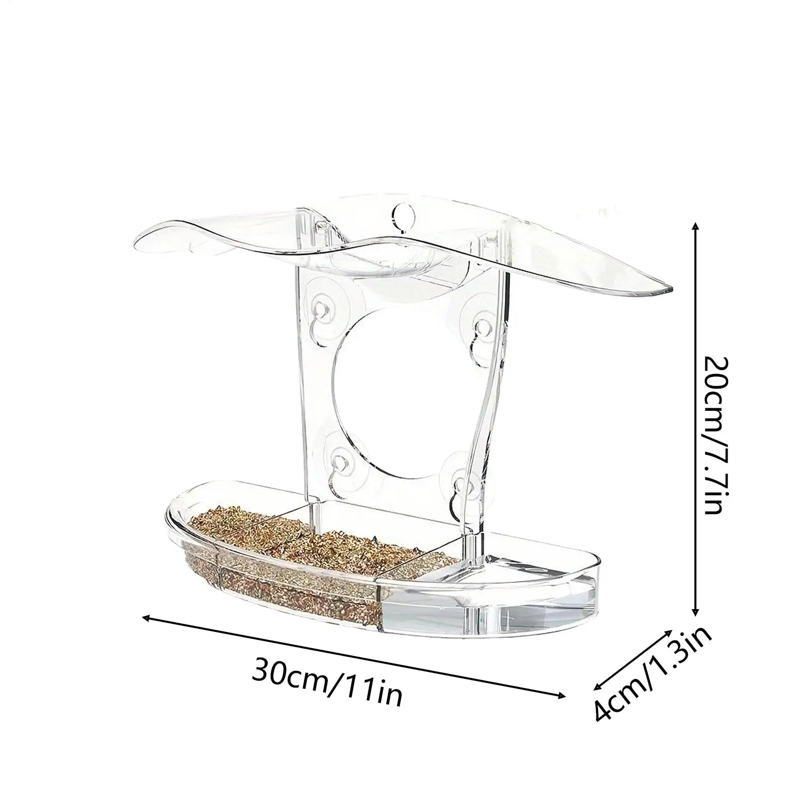 Window Bird Feeders Pet Feeding Stations With Suction Cups Acrylic Birdfeeders For Viewing For Macaws Parrots Sparrows Parakeets