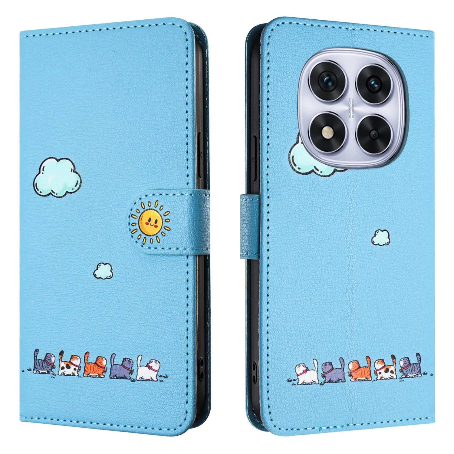 Elegant Leather Flip Wallet Case with Kickstand and Card Holder