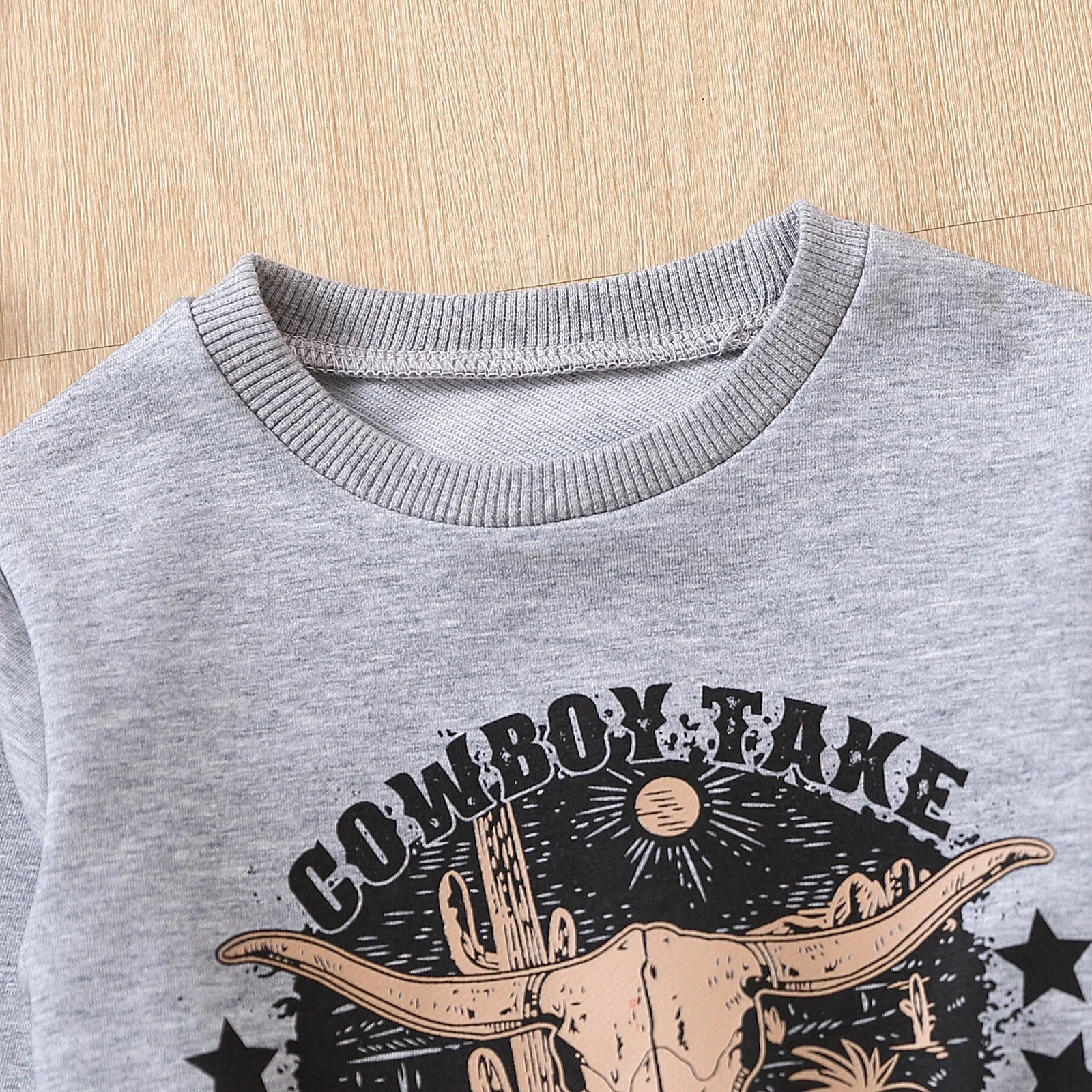 FOCUSNORM 0-3Y Baby Boys Sweatshirt T Shirts 3 Style Long Sleeve Cow Bull Head Letters Print Casual Pullover Tops