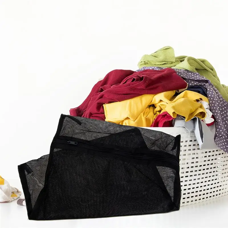 8 Pcs Produce Black Laundry Bag Travel Garment Mesh Net Polyester Sock Bags for 5