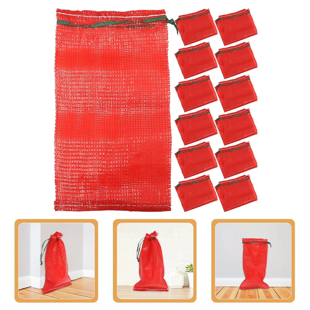 

50 Pcs Garlic Agricultural Products Packaging Thickened Mesh Woven Drawstring Bags 50pcs Oranges Polypropylene Net