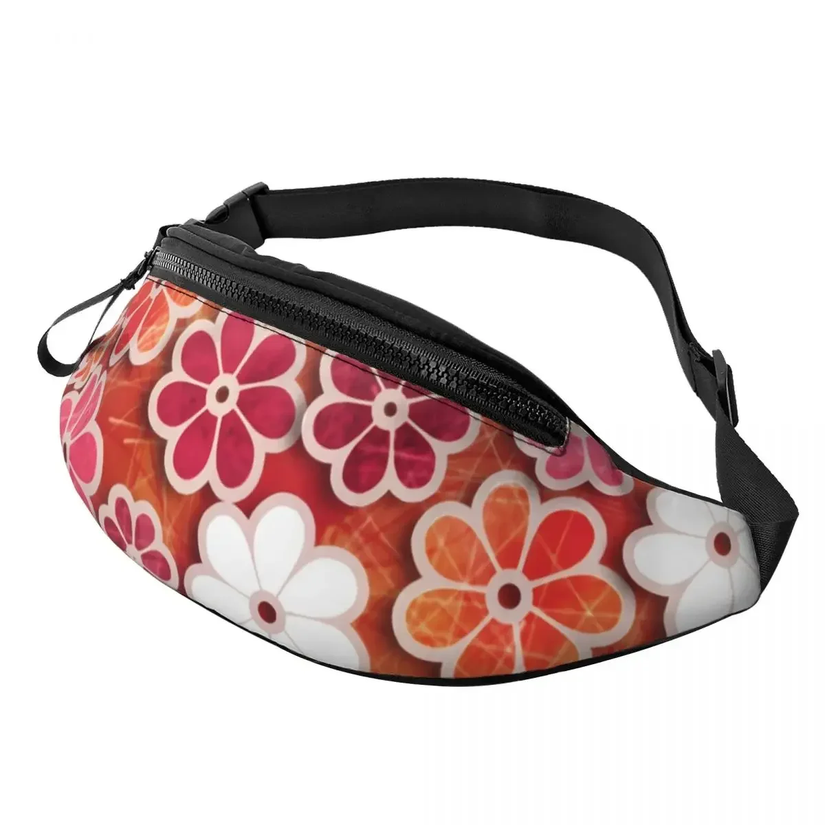 

Flower Power Waist Bag Hippie Floral Funny Polyester Waist Pack Running Unisex Bag
