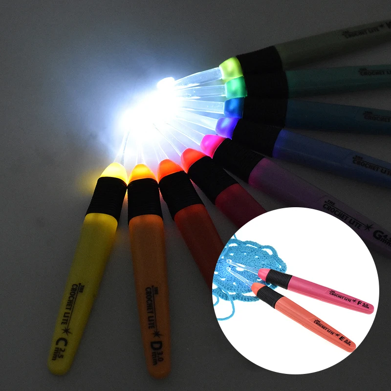 

2.5-6.5mm LED Light Up Knitting Needles Creative Luminous Glow DIY Hand Craft Weaving Sewing Crochet Yarn Hooks Accessories