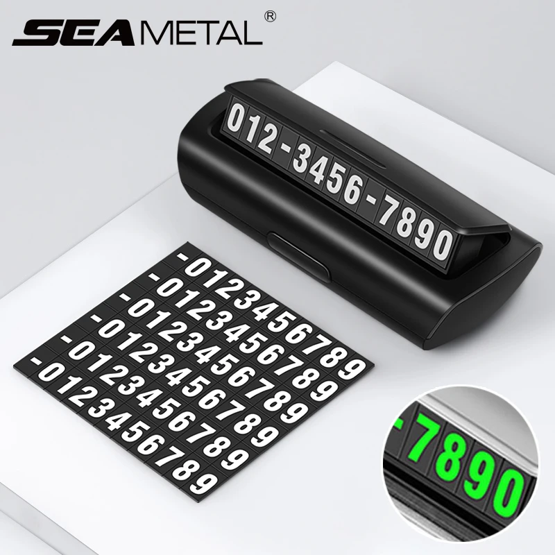SEAMETAL Luminous Temporary Parking Card Phone Number Plate
