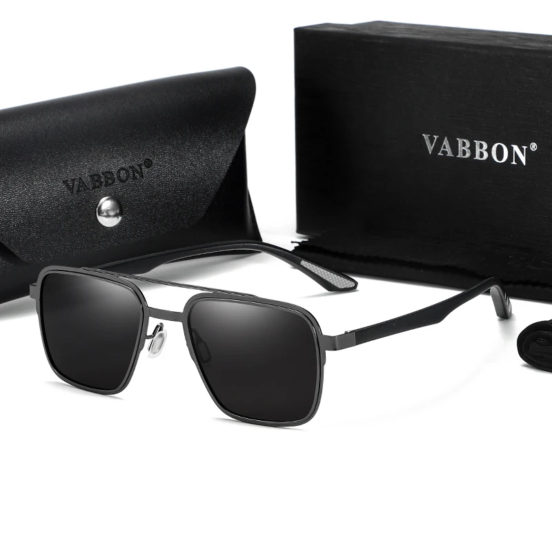 Metallic Black Polarizing Sunglasses Women's Fashion Large Frame Men's Sunglasses Advanced Sense Car Glasses 9549