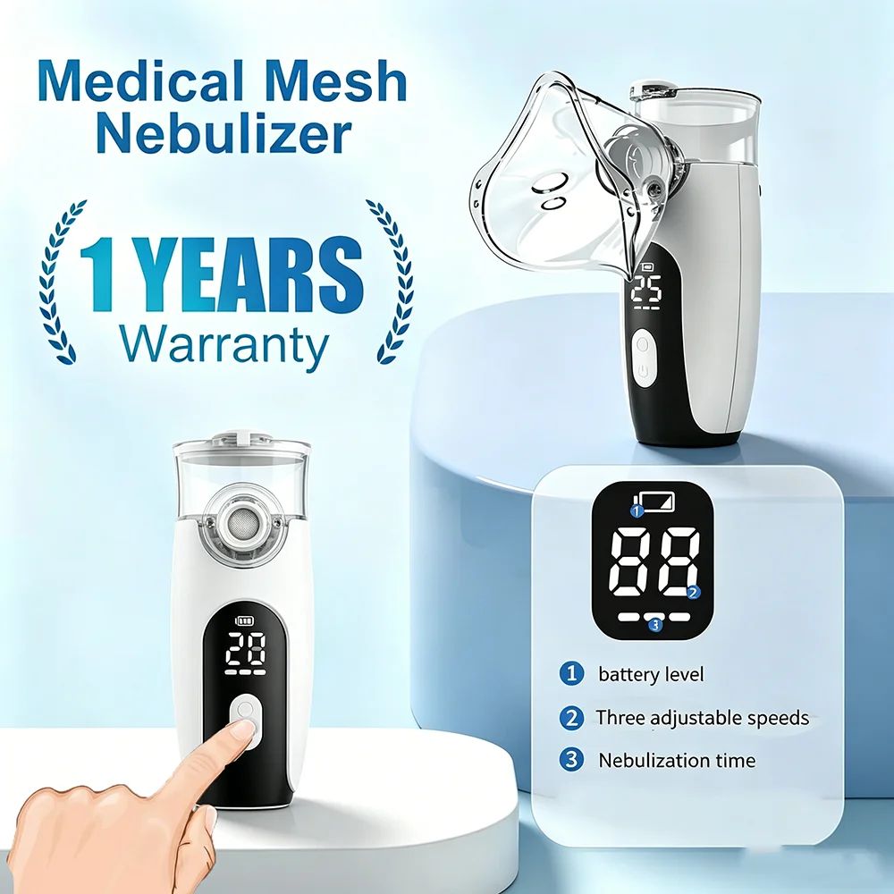 Mini Mesh Nebulizer Portable Medical Silent Handheld Inhaler Ultrasonic Inhalator Mesh Atomizer Baby Adult Cough Asthma Atomizer