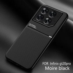 Leather Texture Magnetic Slim Matte Case with Shockproof Bumper for Infinix GT20 Pro (Black)