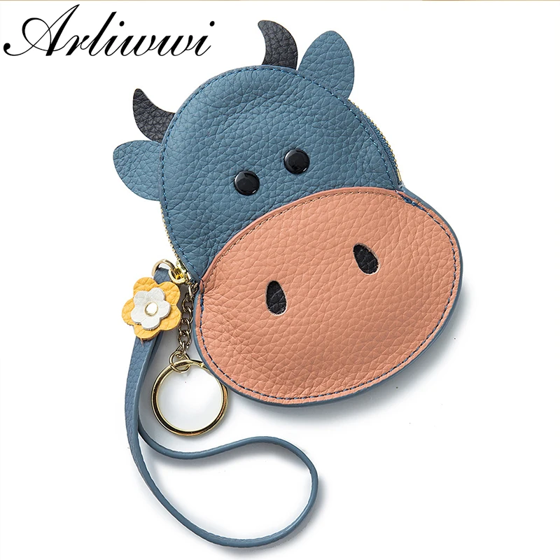 

Cute coin purse women's new pannier bag coin bag Genuine Leather animal Lady cartoon change purseinsB42