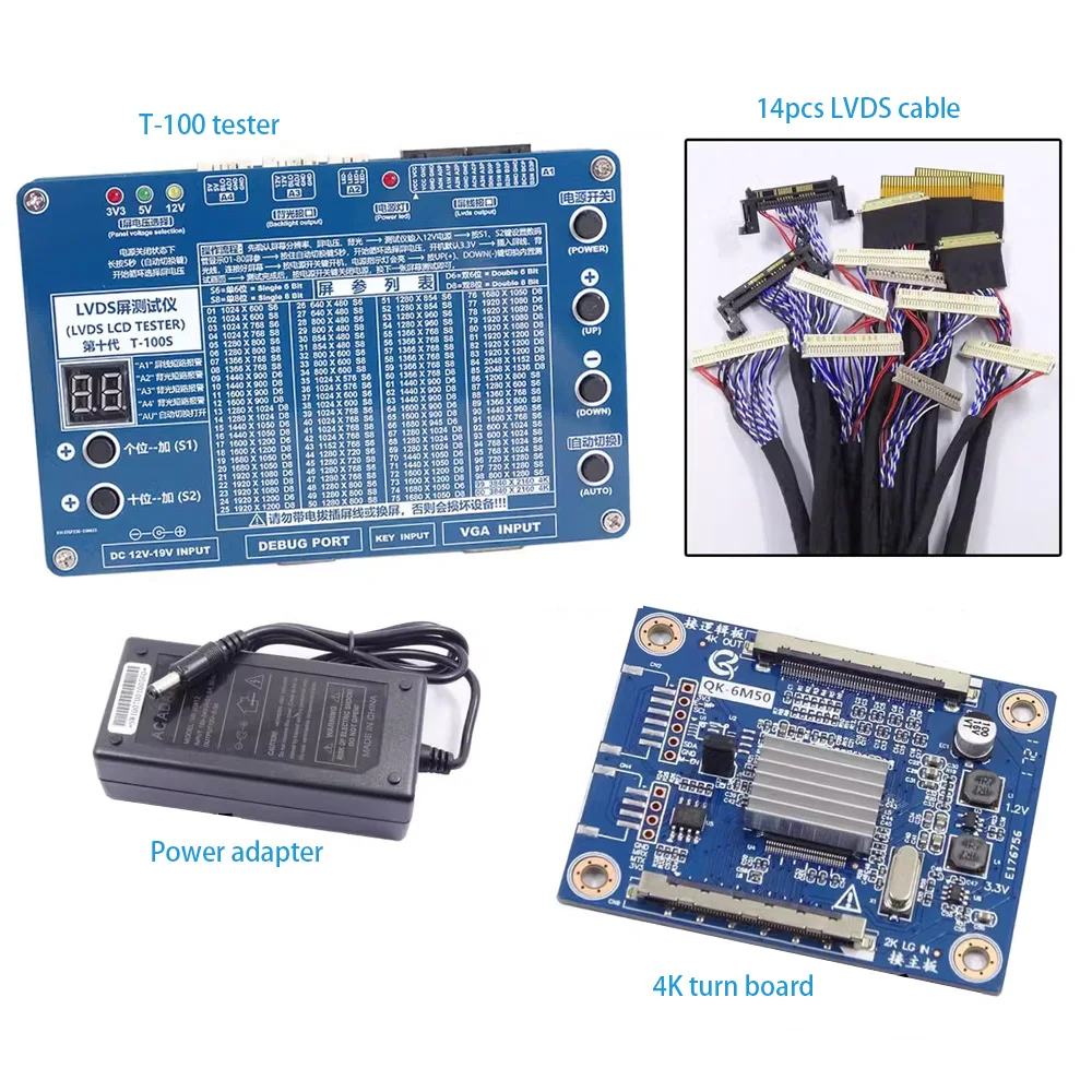 Testador de Tela para tv tv 10 Lvds Lcd 2k 4k 100 Tipos de Tela 3840x2160 Max T100 - Image 5