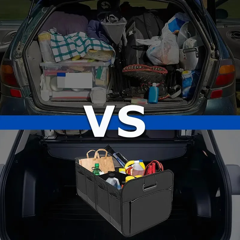 Foldable Oxford Cloth Car Trunk Organizer with Multi-Compartment Storage