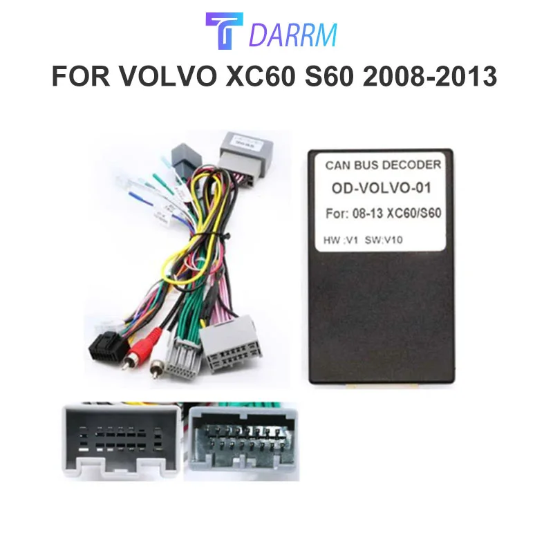 Адаптер Android Canbus Box для Volvo XC60 S60 2008 2009 2010 2011 2012 2013 с 16-контактным жгутом проводов для автомобильного радио