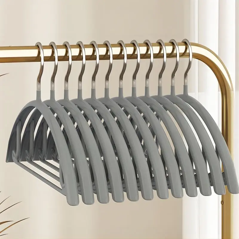 Clothes hanger 5PCS PVC Round Metal Household Non-slip Adult Clothes Hanger