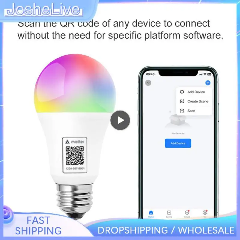 

A19 Smart Bulb Wholesale Matter Smart Light WiFi 9W With Voice Control And Timer Setting Wireless Smart Light Home Accessories