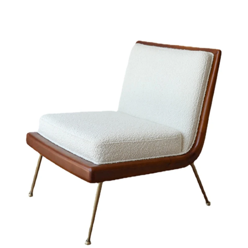 

Pqf Single-Seat Sofa Chair Simple Recliner Small Apartment Living Room Solid Wood Chair