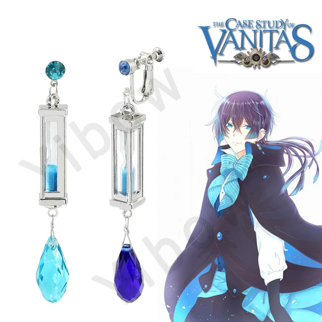 Anime Vanitas Brincos O Caso Estudo De Vanitas Sem Karte Adereços Ampulheta  Brincos Azul Orelha Clipe Conjunto Cosplay Jóias Para Os Fãs - AliExpress