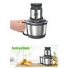 800W 3L Meat Grinder Stainless Steel Blender Mixer Machine Kitchen Food Processors Chopper Meat Mincer 220V 다지기 분쇄기 4