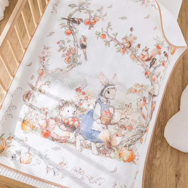 Waterproof Baby Diaper Changing Mat Castle Diaper Changing Pad Cover 80x100cm Cotton Printed Washable Baby Breathable Urine Pad