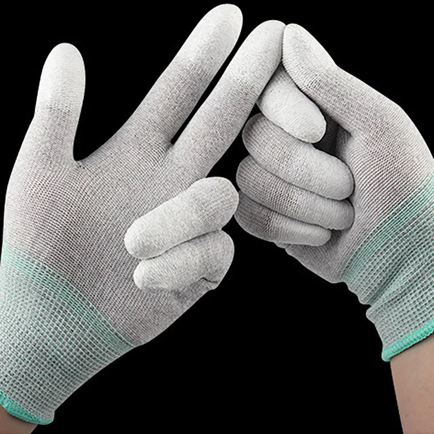 Car Wrapping Gloves Fingertip PU Coated Anti-static Gloves Antiskid Handwork Industrial Working Protective Gloves Car Window Tint Film Install Glove car wrapping gloves