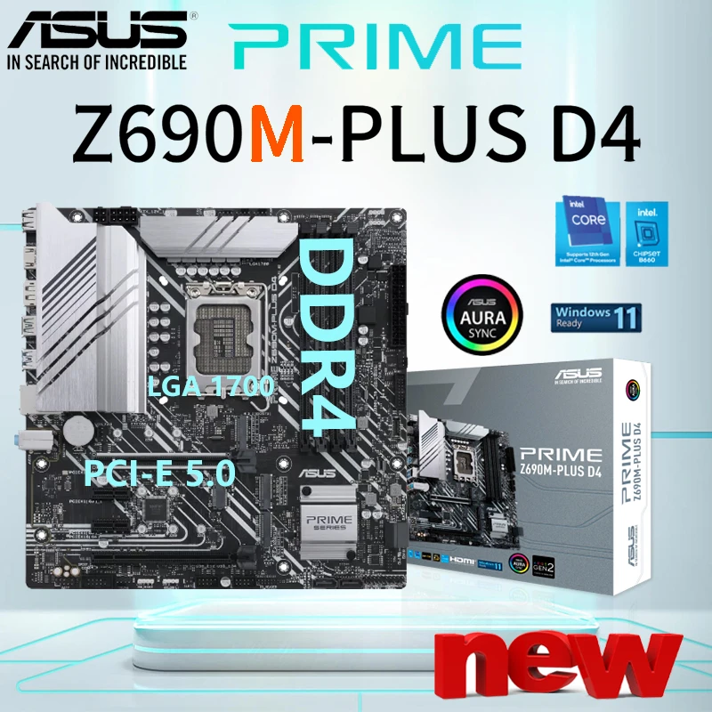 Asus Prime Z690m-plus D4 Mainboard Ddr4 128gb 5333(oc)mhz Ram Pci-e 5.0 M.2  Support 12th Gen Cpu 12400 12600k Motherboard New - Motherboards -  AliExpress