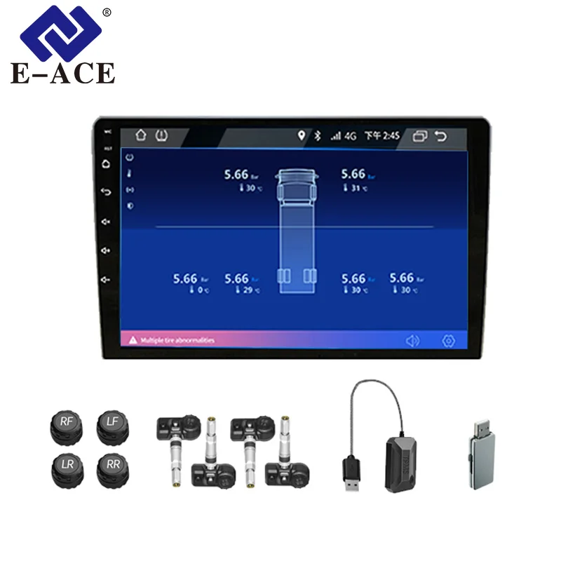 Motorcycle Tire Pressure Monitor Tire Pressure Monitoring System Real-time Monitoring Tire Temperature Pressure USB Plug Safety Alarm