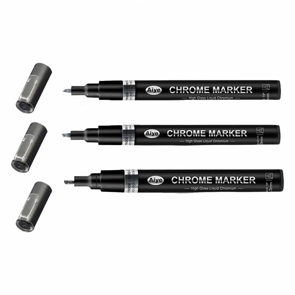 Bronze Chrome Marker Pen Permanent Liquid Paint Pens for Diy Art Projects Mirror Chrome Marker Golden Silver Bronze Colors