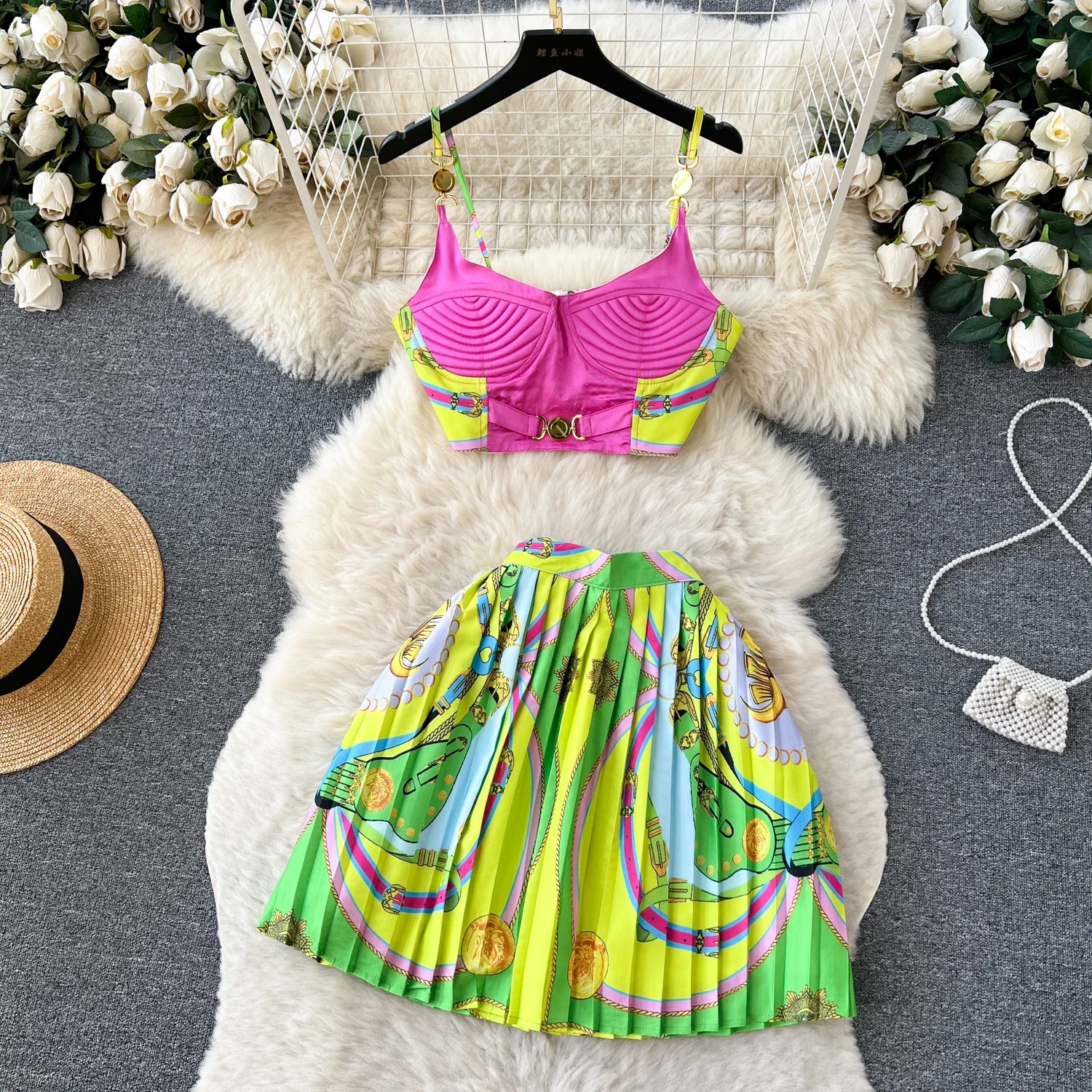 Getadme-summer two piece sets womens outifits Sexy Vest Crop Top + Bodycon Mini Skirt Suits Korean Fashion ensemble femme 2 pieces