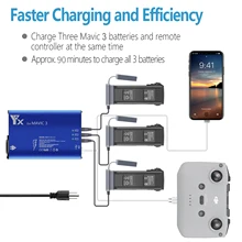 

DJI Mavic 3 Battery Charger Hub Fast Charging Intelligent Multi Charger Drone Battery Remote Controller aluminum alloy Charger