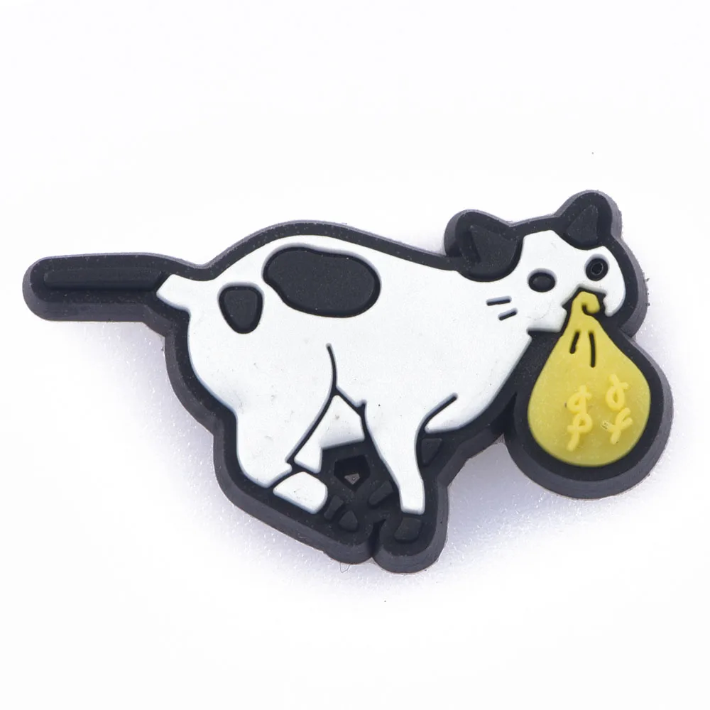 1PCS Cute Cat Dog Elk PVC Shoe Charms Animal Shoes Buckle Decorations Fits Clogs Wristband Bracelet Accesories Kid Gifts
