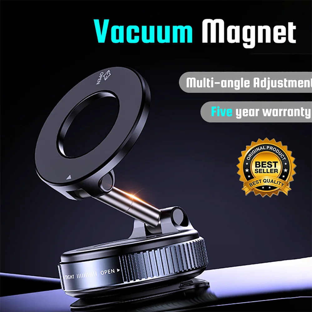 Car Mount Electric Vacuum Magnetic Holder Foldable Strong Suction Phone Stand for iPhone 12 13 14 15 16 Live Streaming