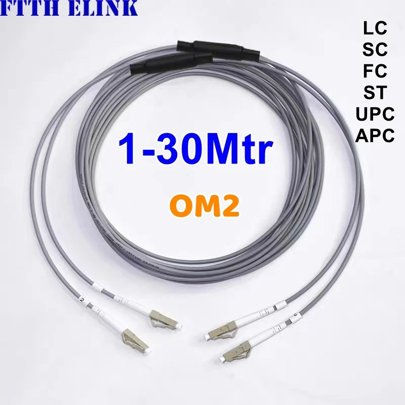

OM2 2C Armored fiber patch cord 2 cores 1m2m3m5m10m15m20m30M SC LC FC ST UPC APC Multimode 2 fibers optical fibre jumper outdoor