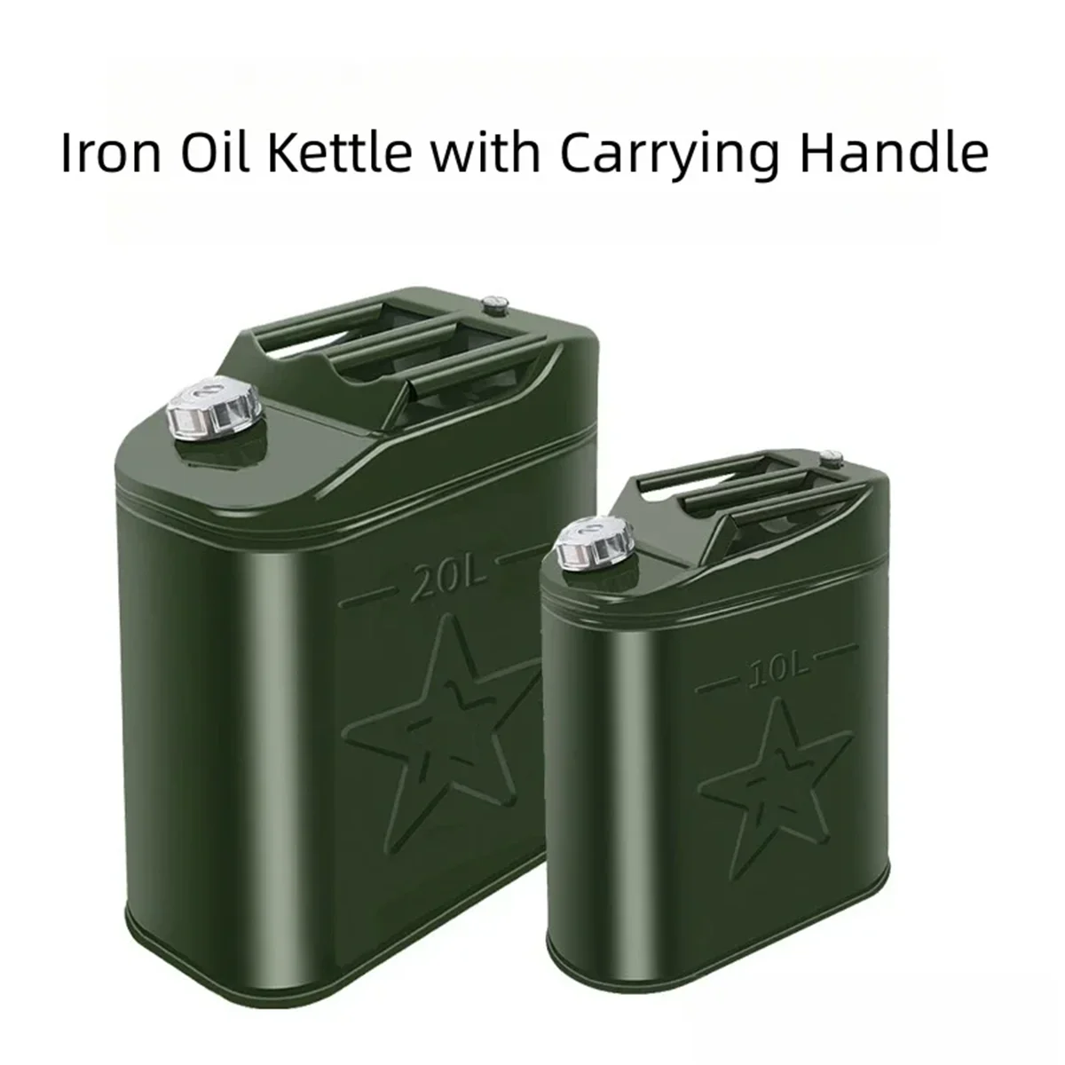 Cold Rolled Plate Iron Fuel Tank Rustproof Oil Drum Three Handle Iron Oil Kettle Metal Gasoline Tank 5L 10L