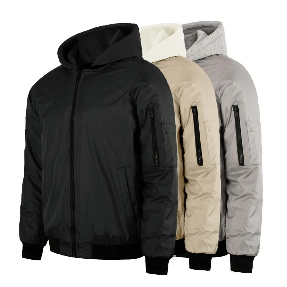 

Autumn simple men's waterproof coat loose top hooded baseball jacket 2023 new men's coat