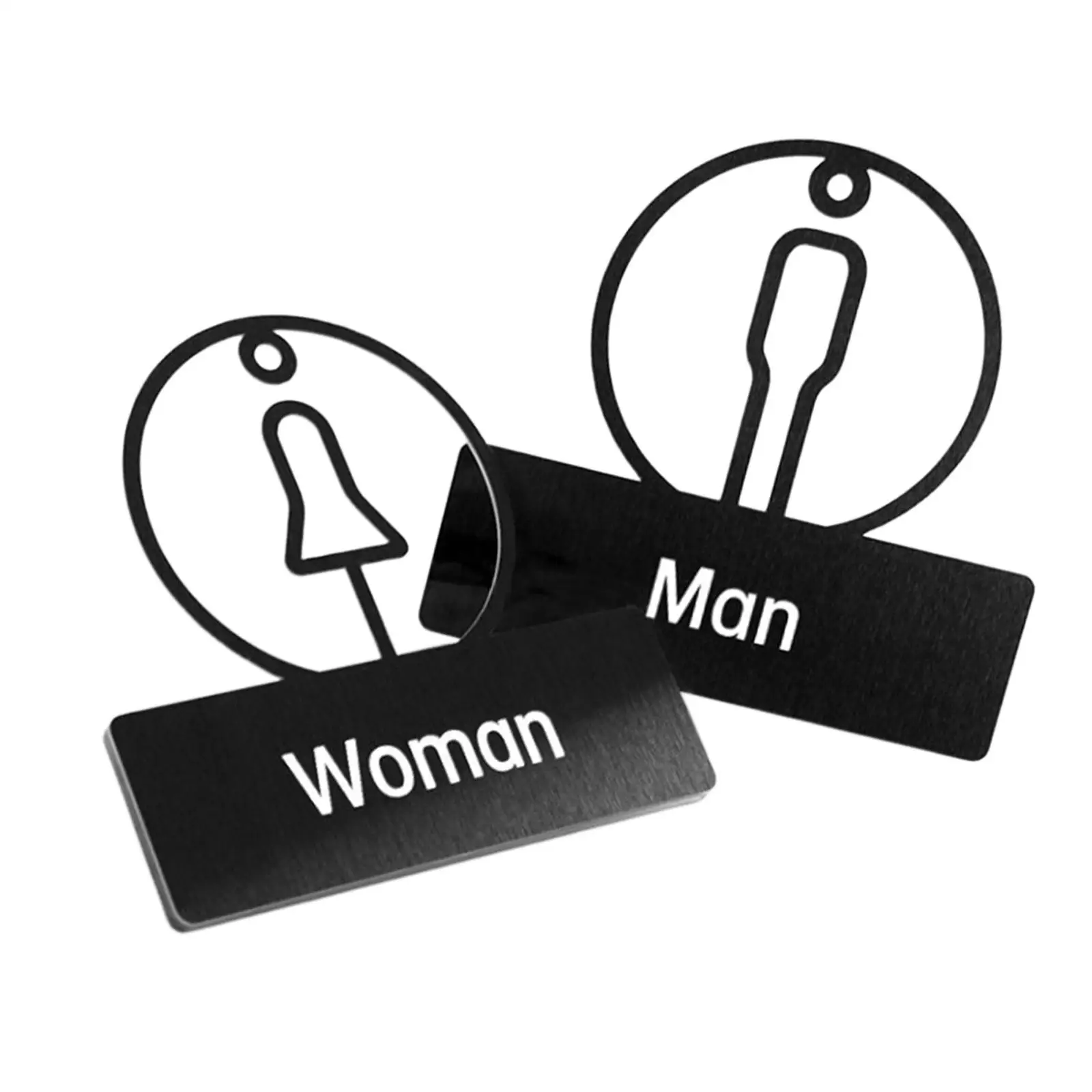 Multifunctional Toilet Door Sign Sturdy Bathroom Door Signage Easy to Install Store Hotel Restroom Sign