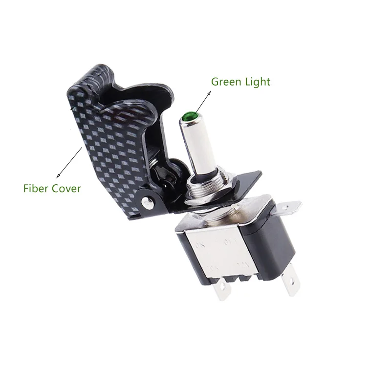 LED 토글 스위치 조명 토글 스위치 제어 ON/OFF + 항공기 미사일 스타일 플립 업 커버 XW, 20A, 12V, 신제품
