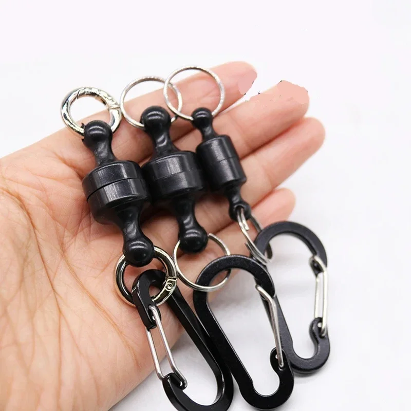Portable Steel Fishing MRC Strong Magnetic Quick Release Clips Net Holder with Fishing Coil Lanyard Aluminum Carabiner 105x20mm fishing accessories fishing tackle fishing tools fishing tool