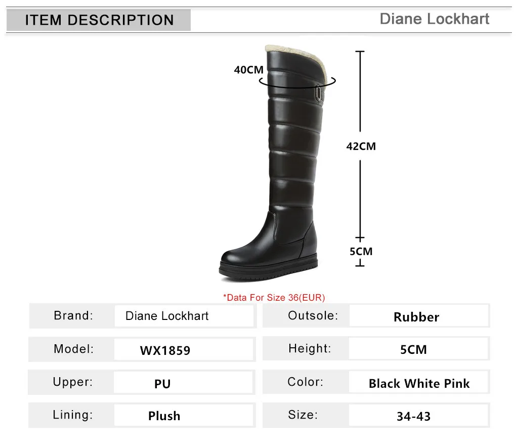 Women Knee Boots Winter Warm Snow Boots Women Shoes Low Heels Knee High Boots Female Platform Plush Long Boats Mujer 34-43