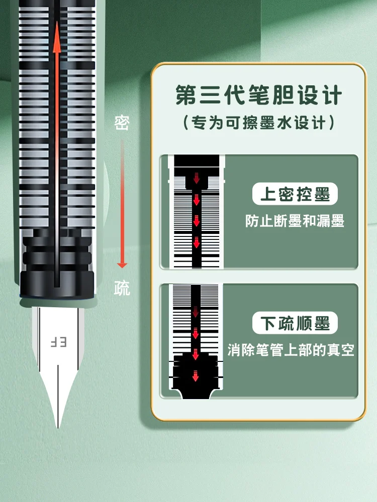 필기용 다기능 필기용 델리 만년필 교체 가능 서예 펜, 사무용 문구류, 학교 용품, 0.38mm, 11 개