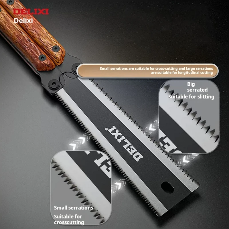 Sharp Woodwork Hand Saw Walnut Handle Double sided fold shrink Butterfly Saw multi purpose saw folding saw handheld saw