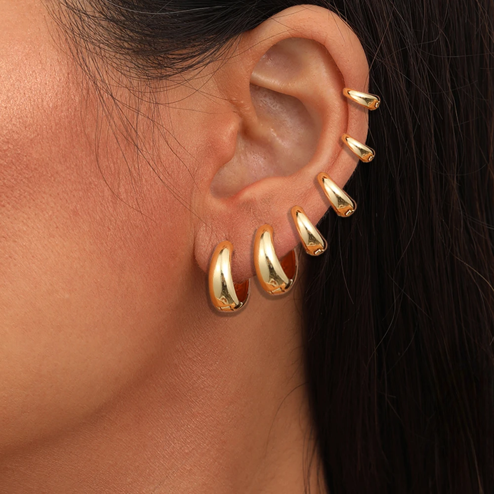 Boucles D'oreilles Cerceaux Argentées - Unisexe Streetwear - Homme & Femme
